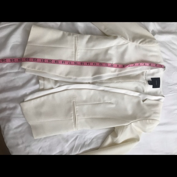💥Forever 21 Open-Front No-Collar Blazer S White - Picture 7 of 8